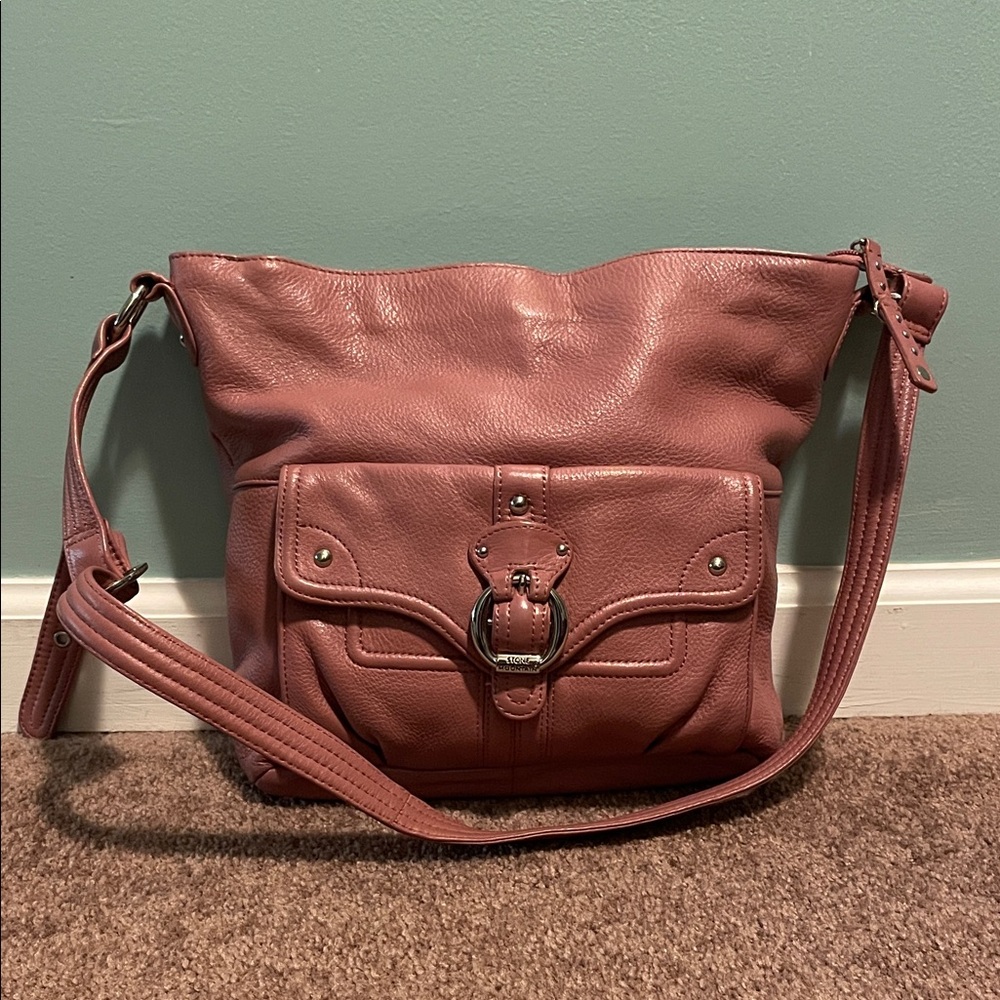 Stone Mountain Pink Leather Shoulder Bag